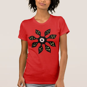 Horror Augen Blume Creepy Macabre Red Black T-Shirt