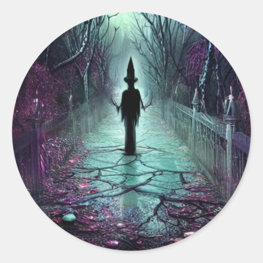 Horror beängstigend Gothic Sspoky Klassischer Rund Runder Aufkleber (Vorderseite)