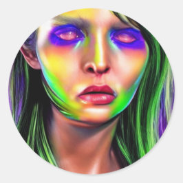 Horror beängstigende Frauen Klassischer Rundaufkle Runder Aufkleber