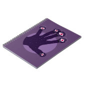 Horror bekommt Lila, graue Handaugen Notizblock (Linke Seite)