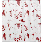 Horror Blood plattered Bloody Handprints Psycho Duschvorhang (Vorderseite)