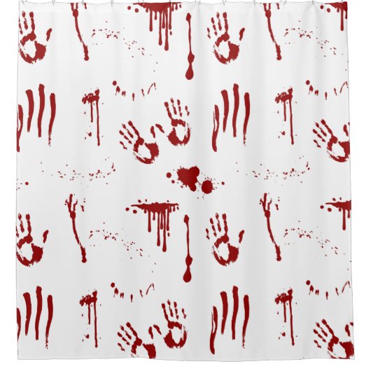 Horror Blood plattered Bloody Handprints Psycho Duschvorhang (Vorderseite)