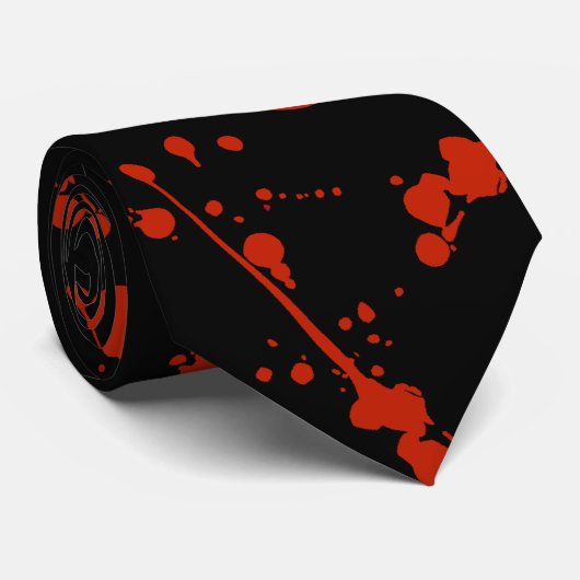 Horror-Blut-Spritzer-Krawatten-Schwarzes Krawatte (Gerollt)