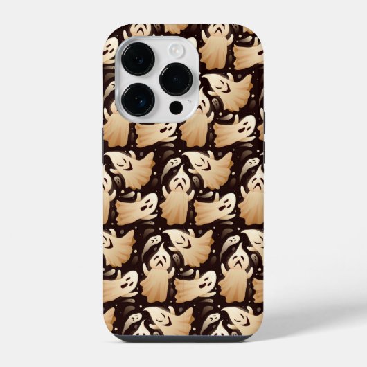 Horror Boo Ghost Halloween Pattern iPhone Hülle (Rückseite)
