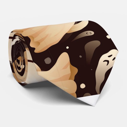 Horror Boo Ghost Halloween Pattern Krawatte (Gerollt)