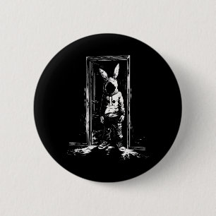 Horror Bunny Mask Man Rabbit Alt Goth Slasher Cree Button