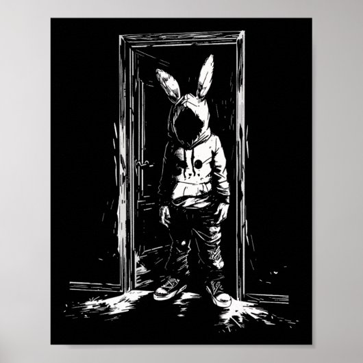Horror Bunny Mask Man Rabbit Alt Goth Slasher Cree Poster (Vorne)