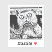 Horror cat anime art aufkleber (Blatt)