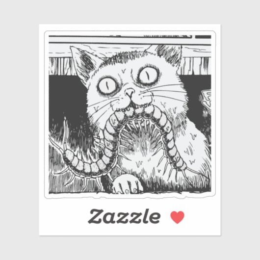 Horror cat anime art aufkleber (Blatt)