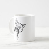 Horror cat anime art kaffeetasse (Vorderseite Links)
