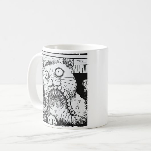Horror cat anime art kaffeetasse (Vorderseite Links)
