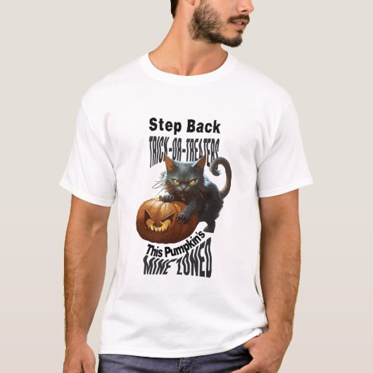 Horror Cat Beängstigend Pumpkin Halloween Trick od T-Shirt (Vorderseite)