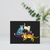 Horror Cat culloween Einladung (Stehend Vorderseite)
