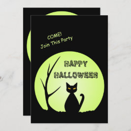 Horror Cat Halloween-Party Einladung