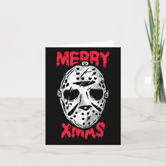 Horror Christmas Merry Xmas Mask Karte (Vorderseite)