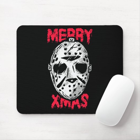 Horror Christmas Merry Xmas Mask Mousepad (Mit Mouse)