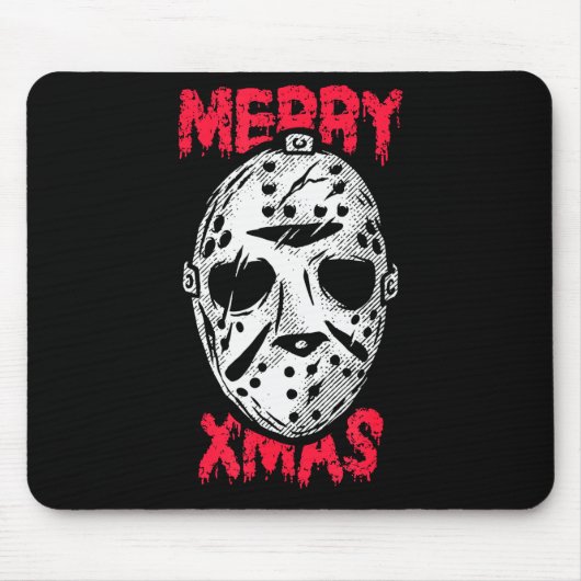Horror Christmas Merry Xmas Mask Mousepad (Vorne)