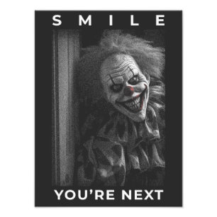Horror clown smiling creepy fotodruck