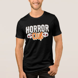 Horror Club Schädel Grusel Halloween T-Shirt Tri-Blend Shirt