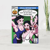 Horror Comic Birthday Karte (Vorderseite)