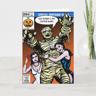 Horror Comic Birthday Karte