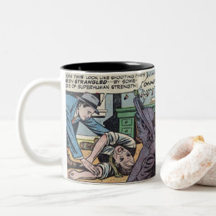 Horror-Comic im Vintage-Stil der 1950er Jahre Da Zweifarbige Tasse