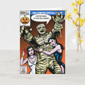 Horror Comic Style Halloween Grüße Karte (Gelbe Blume)