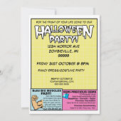 Horror Comic Style Halloween-Party Einladung (Rückseite)