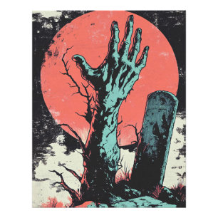 Horror-Comic-Zombie-Friedhof Fotodruck