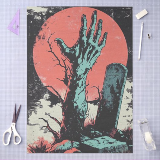 Horror Comic Zombie Graveyard Decoupage Seidenpapier (Basteln)