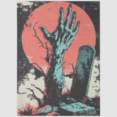 Horror Comic Zombie Graveyard Decoupage Seidenpapier (Vorderseite)