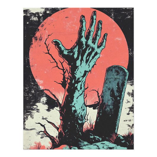 Horror Comic Zombie Graveyard Fotodruck (Vorne)