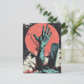 Horror Comic Zombie Graveyard Postkarte (Stehend Vorderseite)