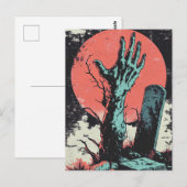 Horror Comic Zombie Graveyard Postkarte (Vorne/Hinten)