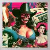 Horror Cowgirl Collage Poster (Vorne)