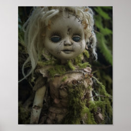 Horror Creepy Doll im Wald Poster
