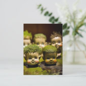Horror Creepy Dollheads wachsen Moos Postkarte (Stehend Vorderseite)