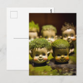 Horror Creepy Dollheads wachsen Moos Postkarte (Vorne/Hinten)