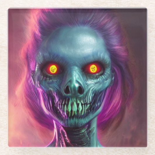 Horror Creepy Woman Glasuntersetzer (Vorderseite)