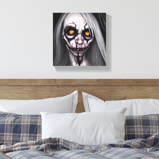 Horror Creepy Woman Leinwanddruck (Insitu (Schlafzimmer))
