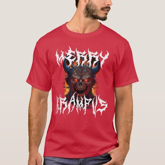 Horror Dmoneufel Frau Kramperl Outfit Maske Merry  T-Shirt (Vorderseite)