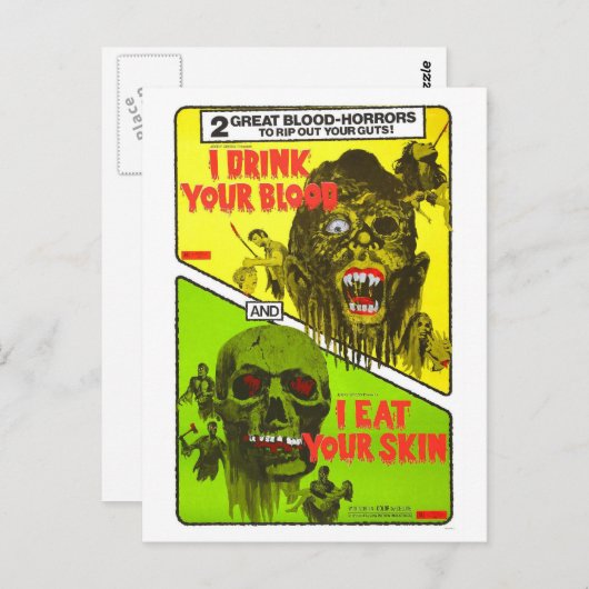 Horror DOPPELFUNKTION POSTCARD Postkarte (Vorne/Hinten)