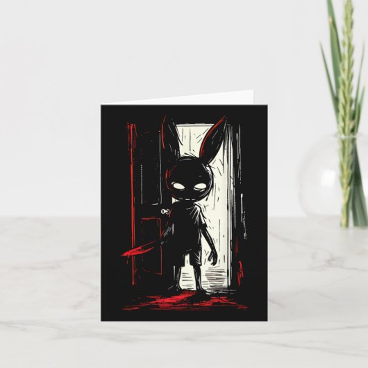 Horror Evil Bunny Rabbit Slasher Creepy Door Alt G Karte (Vorderseite)