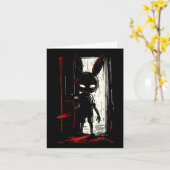 Horror Evil Bunny Rabbit Slasher Creepy Door Alt G Karte (Gelbe Blume)