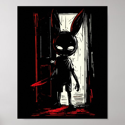 Horror Evil Bunny Rabbit Slasher Creepy Door Alt G Poster (Vorne)