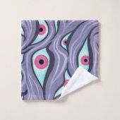 Horror Evil Eyes Lila Pastel Goth Badhandtuch Set (Waschlappen)