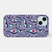 Horror Evil Eyes Lila Pastel Goth Hexe iPhone 15 Hülle (Rückseite (Horizontal))