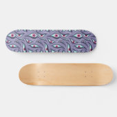 Horror Evil Eyes Lila Pastel Goth Skateboard (Horizontal)
