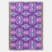 Horror Eye Muster Lila Creepy Witchy Goth Decke (Vorderseite Vertikal)