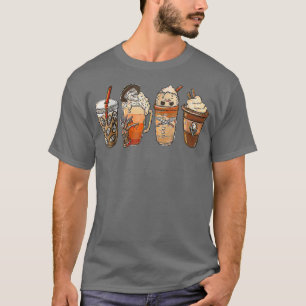 Horror Fall Coffee Pumpkin Spice Latte Iced Autumn T-Shirt